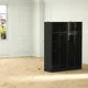 FUFU & GAGA Glass Door Wardrobe 59.1" Illuminated Interiors Bedroom Wardrobe Furniture