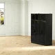 FUFU & GAGA Glass Door Wardrobe 59.1" Illuminated Interiors Bedroom Wardrobe Furniture