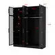 FUFU & GAGA Glass Door Wardrobe 59.1" Illuminated Interiors Bedroom Wardrobe Furniture