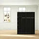 FUFU & GAGA Glass Door Wardrobe 59.1" Illuminated Interiors Bedroom Wardrobe Furniture