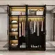 FUFU & GAGA Glass Door Wardrobe 59.1" Illuminated Interiors Bedroom Wardrobe Furniture