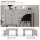 Eclife Makeup Vanity Dressing Table with Drawers Storage Dresser Bedroom Furniture - Grey, White