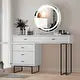 Eclife Makeup Vanity Dressing Table with Drawers Storage Dresser Bedroom Furniture - Grey, White