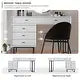 Eclife Makeup Vanity Dressing Table with Drawers Storage Dresser Bedroom Furniture - Grey, White