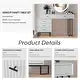Eclife Makeup Vanity Dressing Table with Drawers Storage Dresser Bedroom Furniture - Grey, White