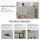 Eclife Makeup Vanity Dressing Table with Drawers Storage Dresser Bedroom Furniture - Grey, White