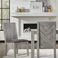 Apt2b Allister Dining Table and Chairs Set Acacia Wood Table Fabric Seats Dining Room Furniture